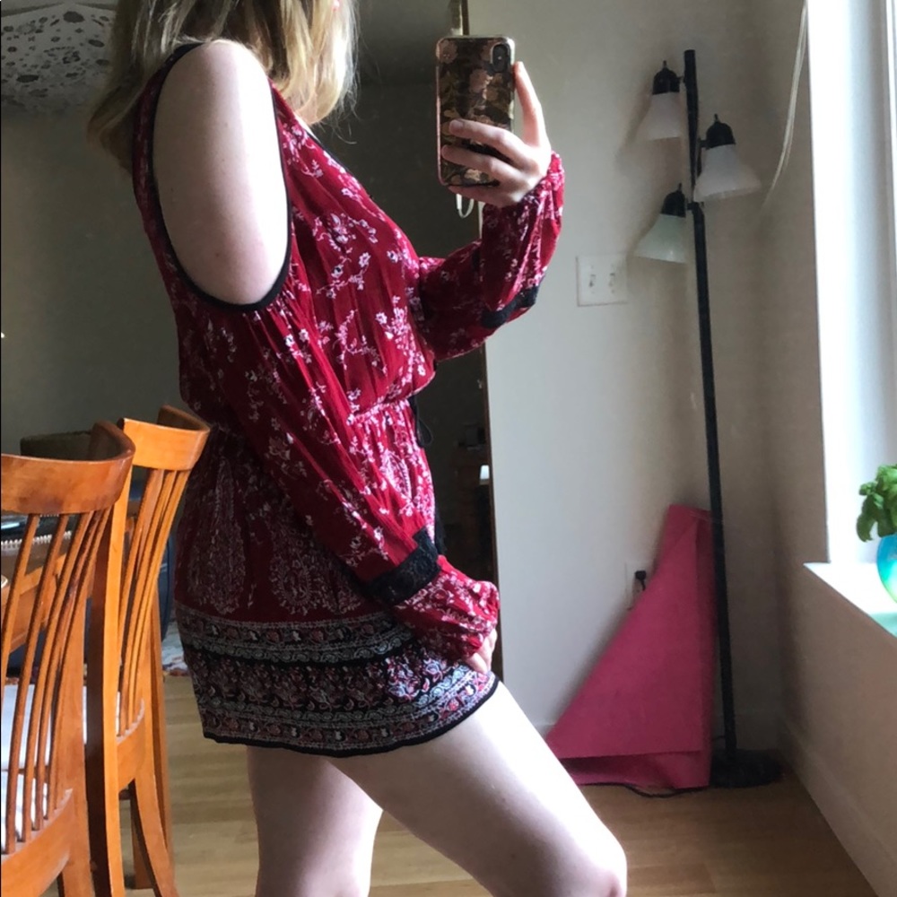 Mossimo • Floral Boho Open Shoulder Rayon Romper - Picture 11 of 11